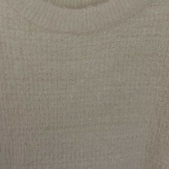 FRNCH white eyelash sweater with gold threading size small/medium - Picture 3 of 5